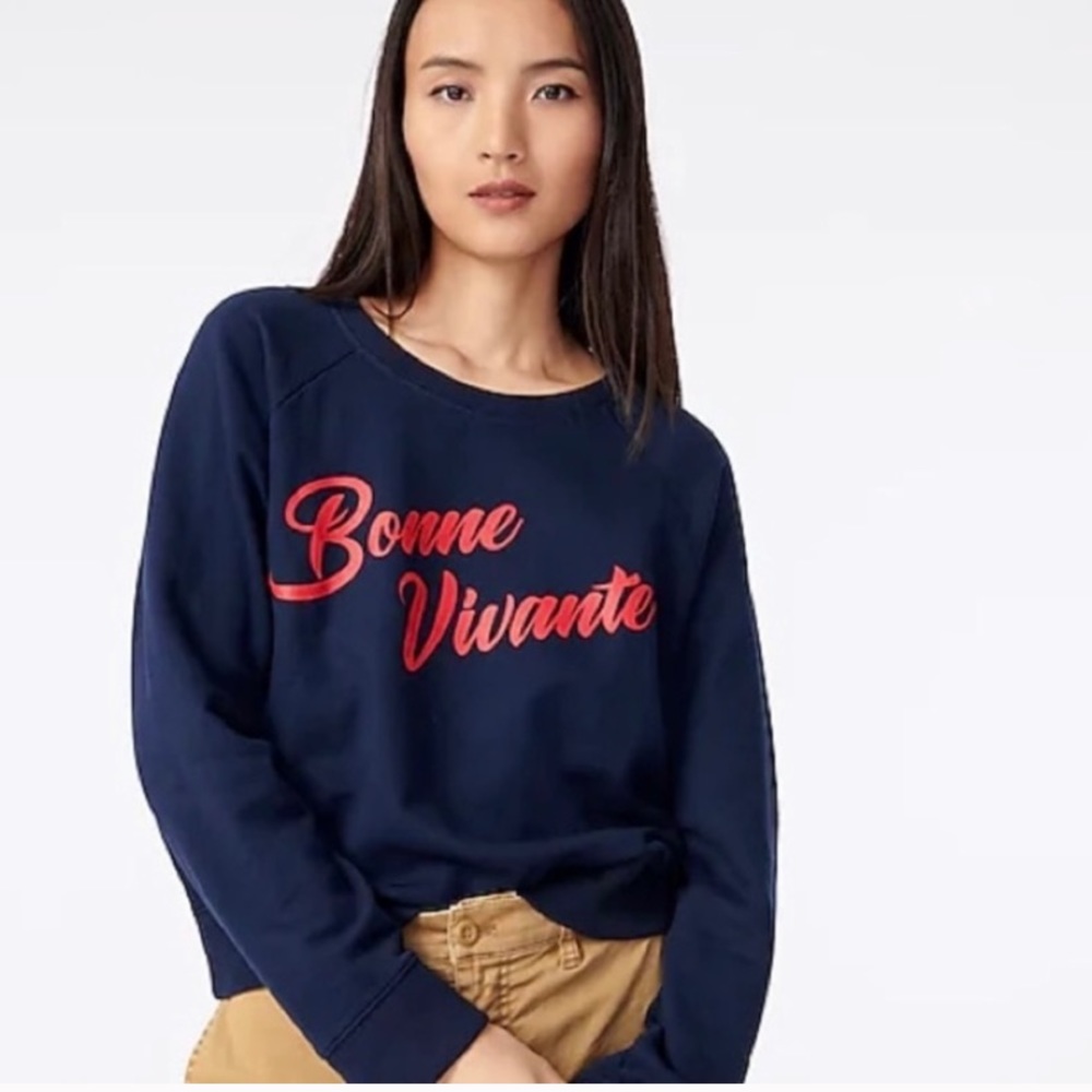 J. CREW Navy & Red Bonne Vivante Sweatshirt Size 3X